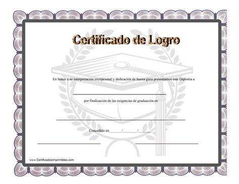 Certificado De Logro Graduacion De Bachillerato Download Printable