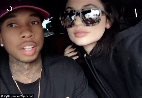 kylie jenner and tyga kiss in new snapchat video photos