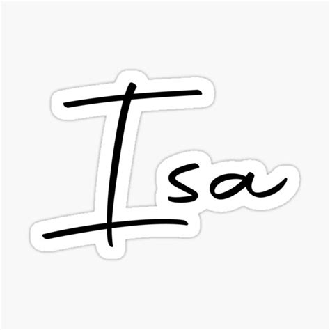 Isa Name Label Sticker For Sale By DoodleByAyra Redbubble