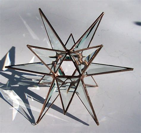 Med Stained Glass Tree Topper Beveled Clear Glass Moravian Etsy Stained Glass Stained
