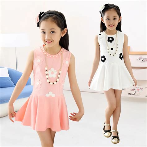 Girls Kids Summer New Korean Lace Sleeveless Vest Child Princess Dress