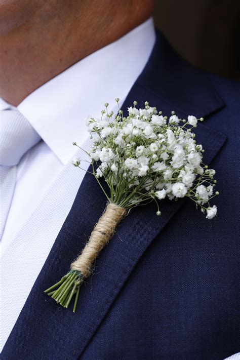 So Simple But Yet So Effective Gypsophila Button Holes Are Great For