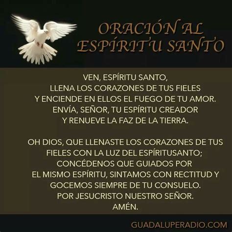 OraciÓn Al EspÍritu Santo Oración Al Espíritu Santo Frases Del