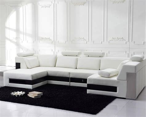 Modern White Leather Sectional Sofa 2 From The Soft Seating Collection
