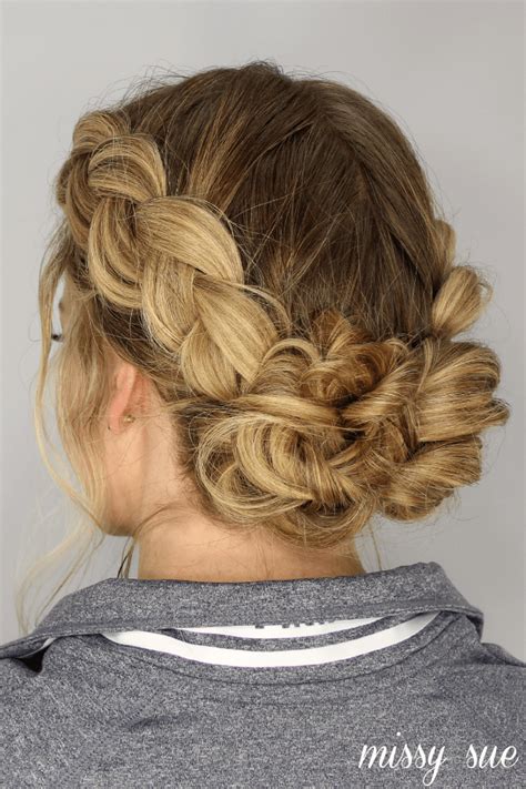 The braid may be twisted into a bun shape, or an ordinary bun may have a braid wrapped around it. Dutch Braids and Messy Buns