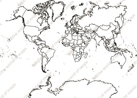 Digital World Map Van Der Grinten Projection Free The World Of