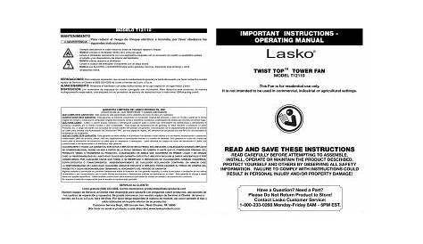 lasko tower fan repair manual