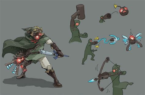 Early Masked Link Concept Art The Legend Of Zelda Breath Of The Wild Art Gallery
