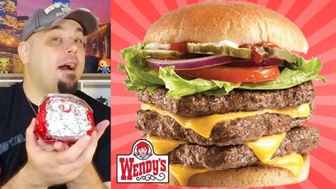 Wendys Daves Triple Cheeseburger Triple Stack Review Youtube
