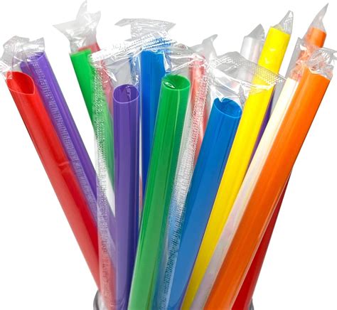 Torubia 100 Pcs Multi Colors Jumbo Smoothie Straws Boba Strawsplastic