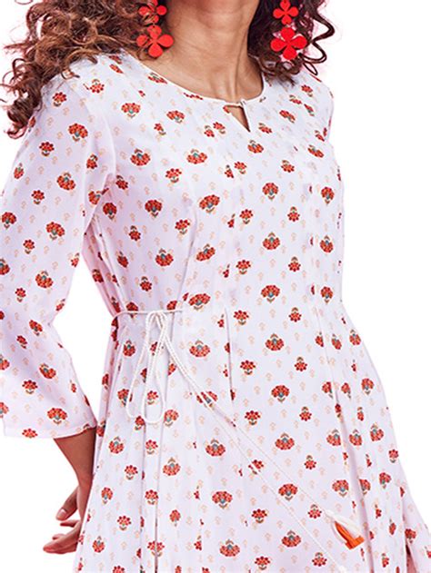 Buy Global Desi Off White Floral Print Dress For Women Online Tata Cliq