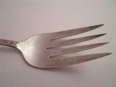 Vintage Meat Serving Fork Roger Bros International Silver Mark 1940s