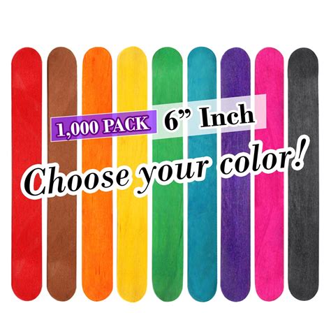 1000 Sticks 6 Inch Jumbo Wood Craft Popsicle Sticks Choose Etsy