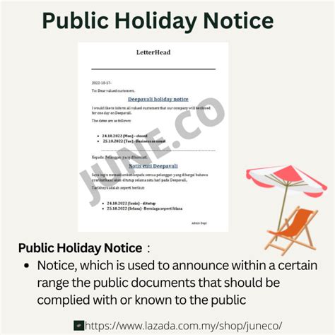 Public Holiday Notice Notis Cuti Umum 公共假期通知 Lazada