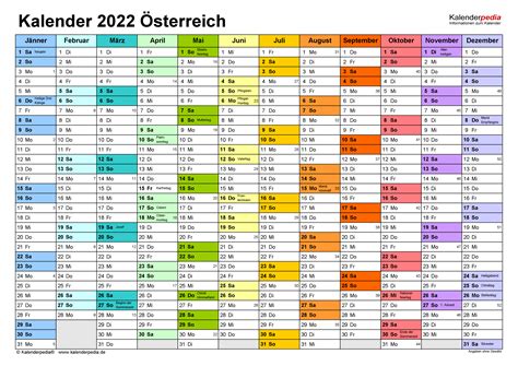 15 Kalender 2022 ¶sterreich Excel Terpopuler