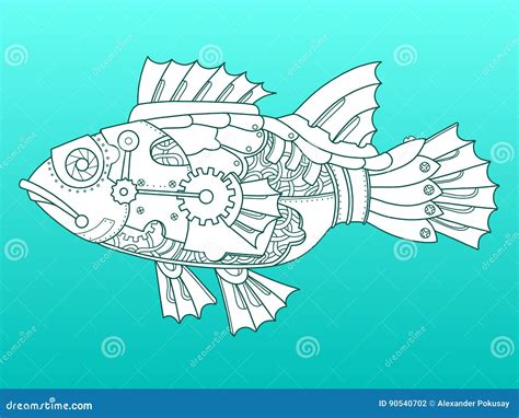Steampunk Fish Royalty Free Stock Image 42969010