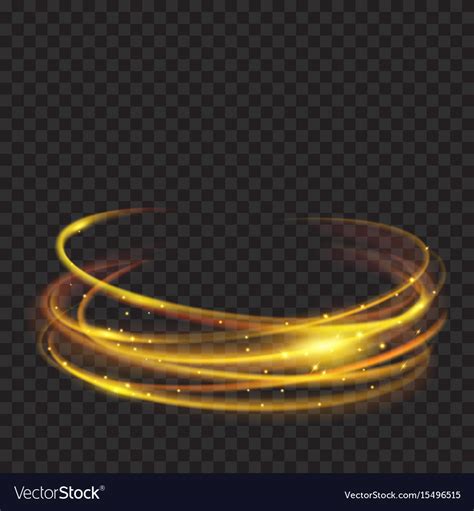 Golden Glowing Fire Rings With Glitters Royalty Free Vector