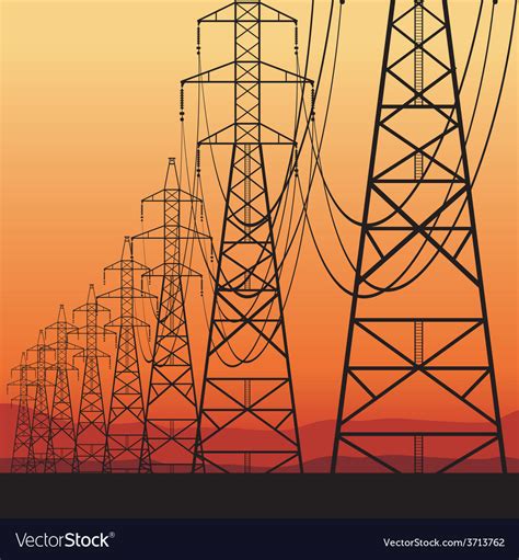 Electrical Power Lines Royalty Free Vector Image