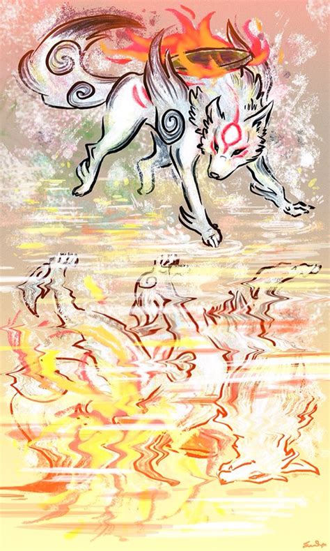 Amaterasu And Shiranui Reflection Amaterasu Okami Fantasy Creatures
