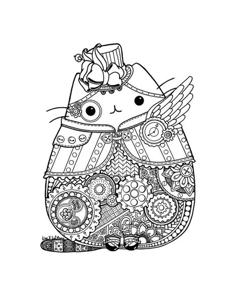 Steampunk Pusheen By Lxoetting Pusheen Coloring Pages Steampunk