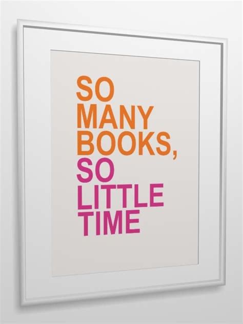 Quote Print So Many Books So Little Time A4 Or A3 Printable