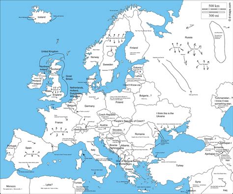 A Map Of Europe With Capital Cities As Labeled By An American Funny