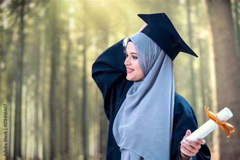 Proud Pretty Muslim Girl Graduation Stock Photo Adobe Stock