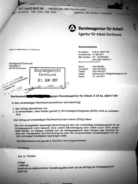 Anwaltsgeprüfte vorlage für widerspruch herunterladen, ausfüllen & ausdrucken. Widerspruch Sperrzeit Widerspruch Arbeitsamt Musterbrief ...