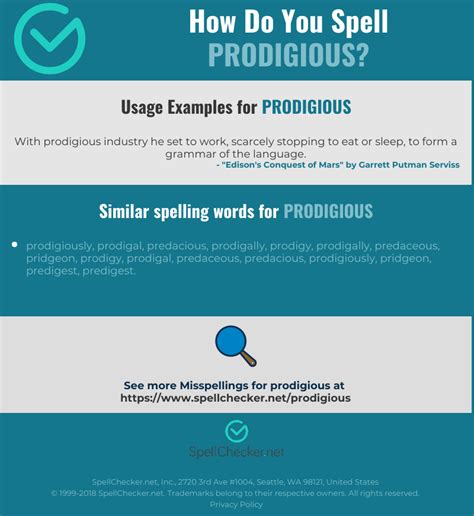 Correct Spelling For Prodigious Infographic