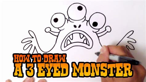 How To Draw A Monster Step By Step For Kids Youtube