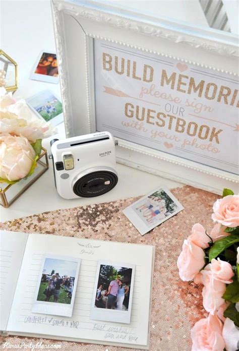 People generally have a few sets in their house, so it's possible to borrow rather than buy. Instax Photo Guestbook for your Wedding or Shower | Kara's Party Ideas | Bridal shower guest ...
