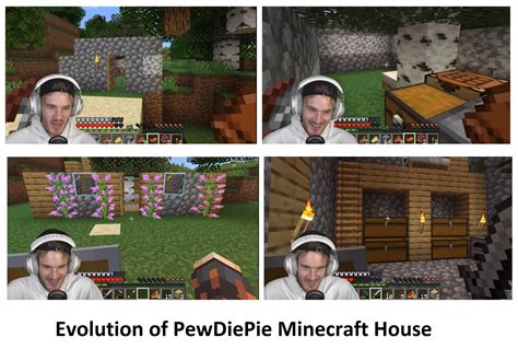 Evolution Of Pewdiepies Minecraft House Rpewdiepiesubmissions
