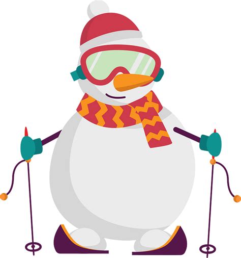 Snowman Skiing Clipart Free Download Transparent Png Creazilla