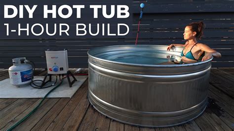 Fibropool easy mount hand rail. DIY HOT TUB built in 1-Hour - YouTube