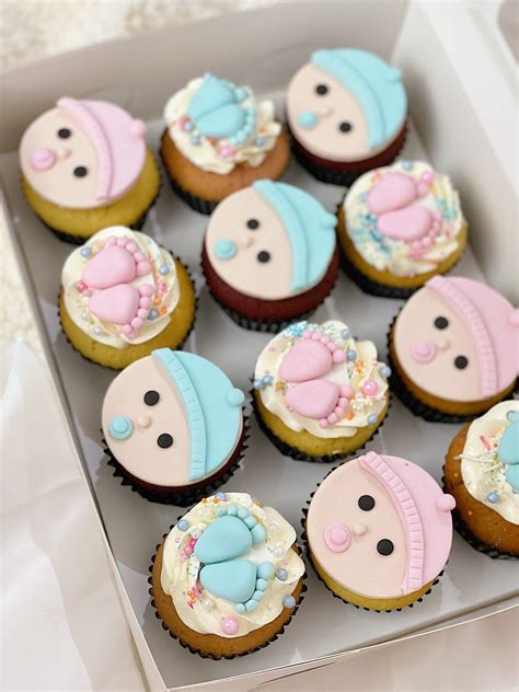 Sydney Gender Reveal Cupcakes • Cupcakes Gender Reveal Gender Reveal Cupcakes • Creme Maison