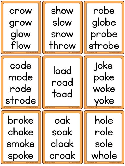 Long Vowel Spelling Word Lists Long O Spelling Words List Spelling