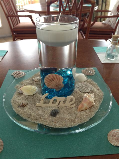 centerpiece for beach theme bridal shower :) | Beach wedding