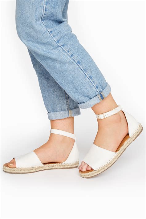 Lts Off White Open Toe Espadrilles In Standard D Fit Long Tall Sally