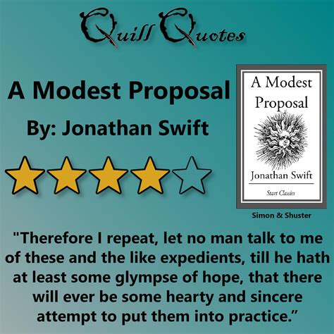 A Modest Proposal By Jonathan Swift Quill Quotes