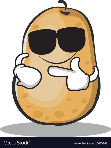 Super Cool Potato Character Cartoon Style Vector Image