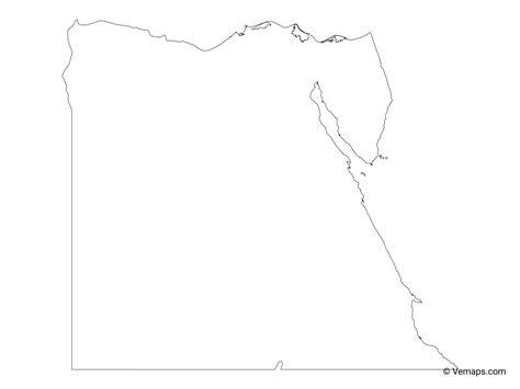 Outline Map Of Egypt Free Vector Maps