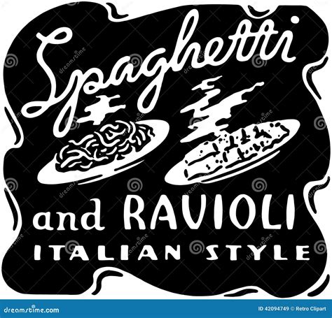 Spaghetti And Ravioli Stock Vector Illustration Of Dinners
