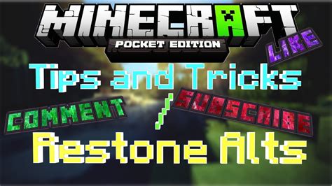 095 Minecraft Pe Tips And Tricks Redstone Alts Youtube