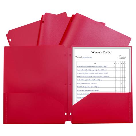 2 Pocket Poly Portfolio Red Cli33934 C Line Products For School And