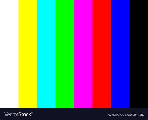 Tv Colour Bars Test Card Screen Smpte Television Vector Image