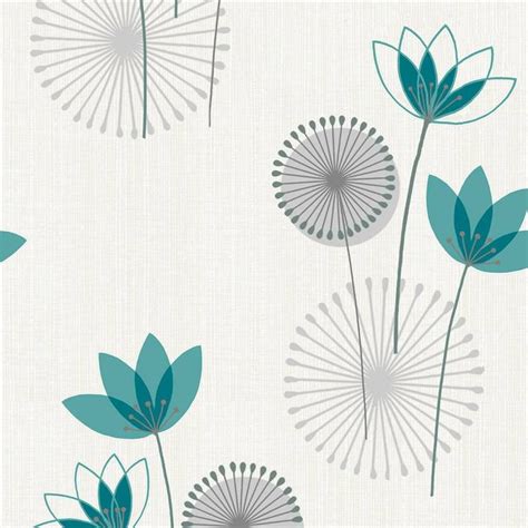 Teal Flower Wallpaper Wallpapersafari