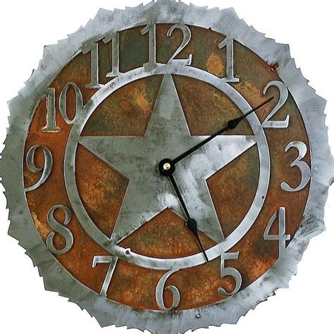 Lone Star Clock Handcrafted Western Star Steel Wall Clock Texas
