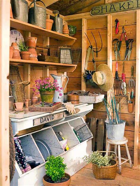 28 Brilliant And Inspiring Storage Ideas For Your Potting Shed Garden