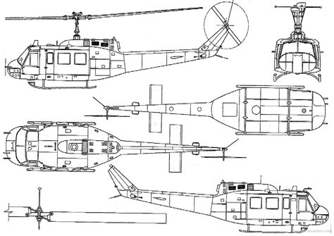 Bell 205uh 1d Iroquois Huey Blueprints Free Outlines