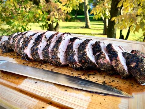 Herb Crusted Pork Tenderloin Sear Marks